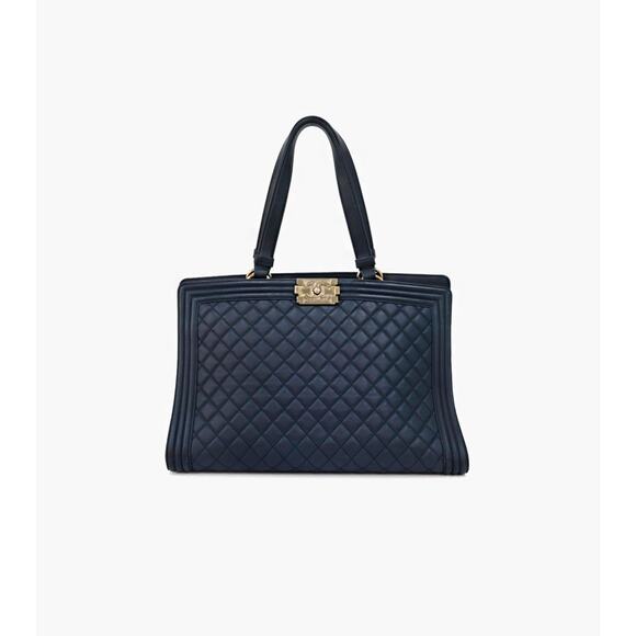 CHANEL Navy Boy Shopper Bag A-A31330 - Picture 1 of 1
